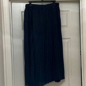 LOFT pleated  Blue Midi Skirt